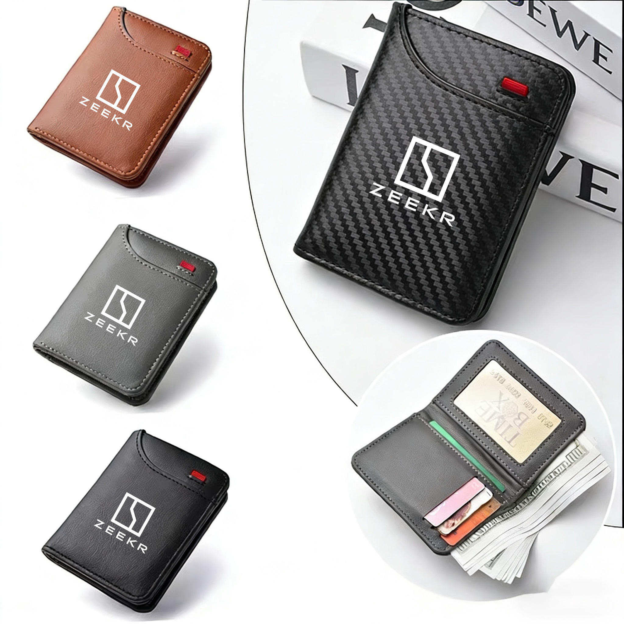 Men'S Accessories Holder - Leather Ultra-thin Mini PU Carbon Fiber