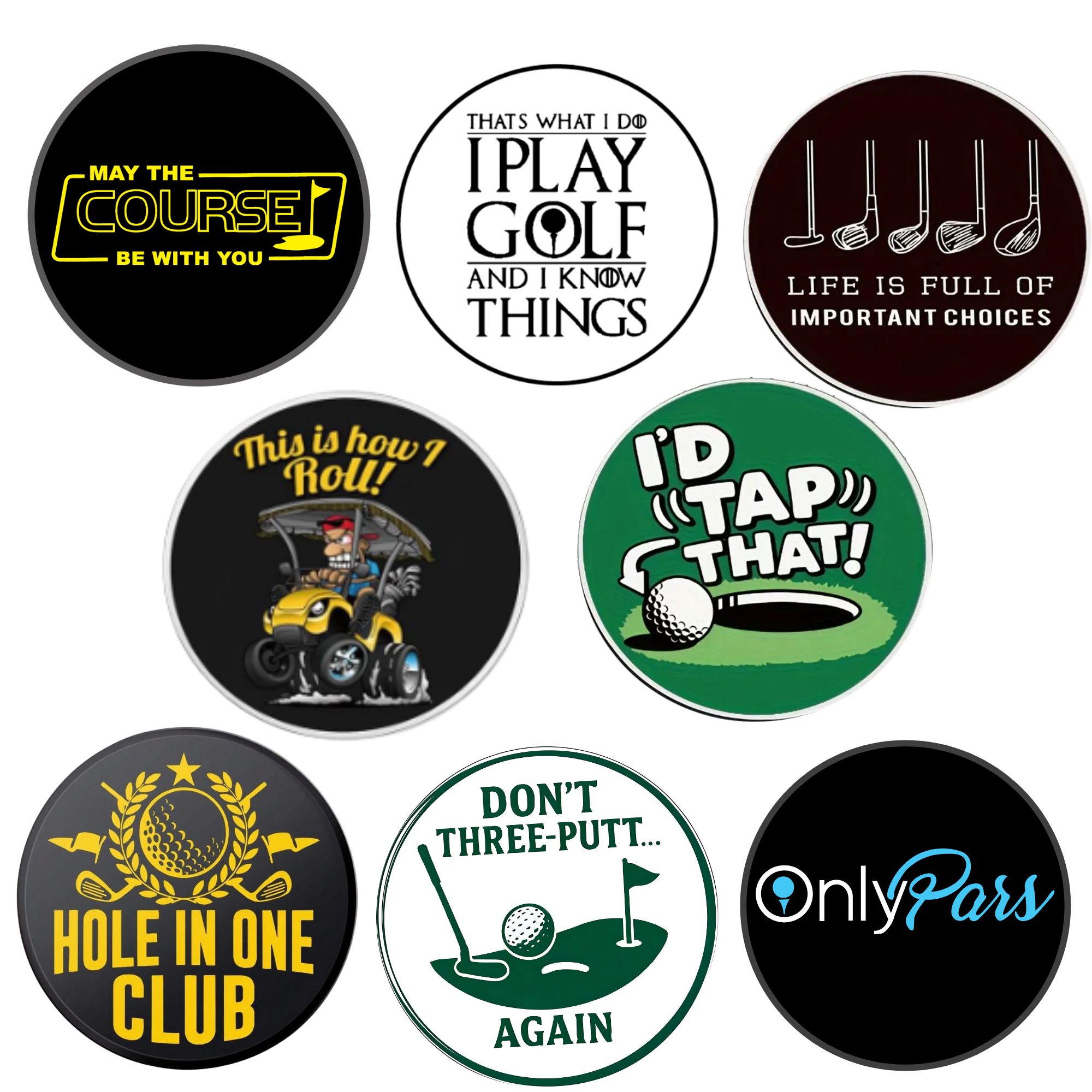 Men'S Accessories Golf - 8 counts Golf Ball Marker Sets,
