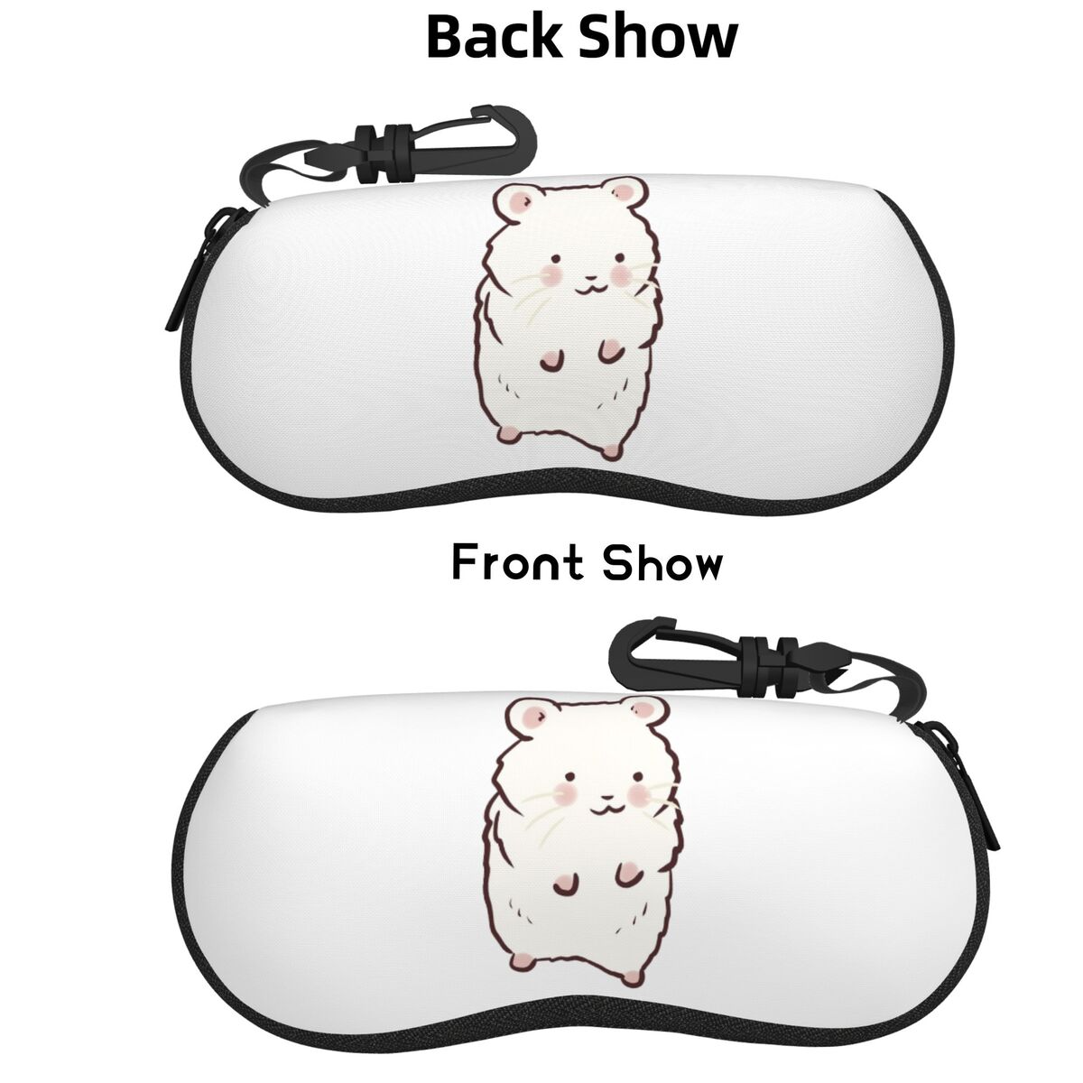 Men Accessories Drawing - Cute Hamster Drawing Shell Glasses Case