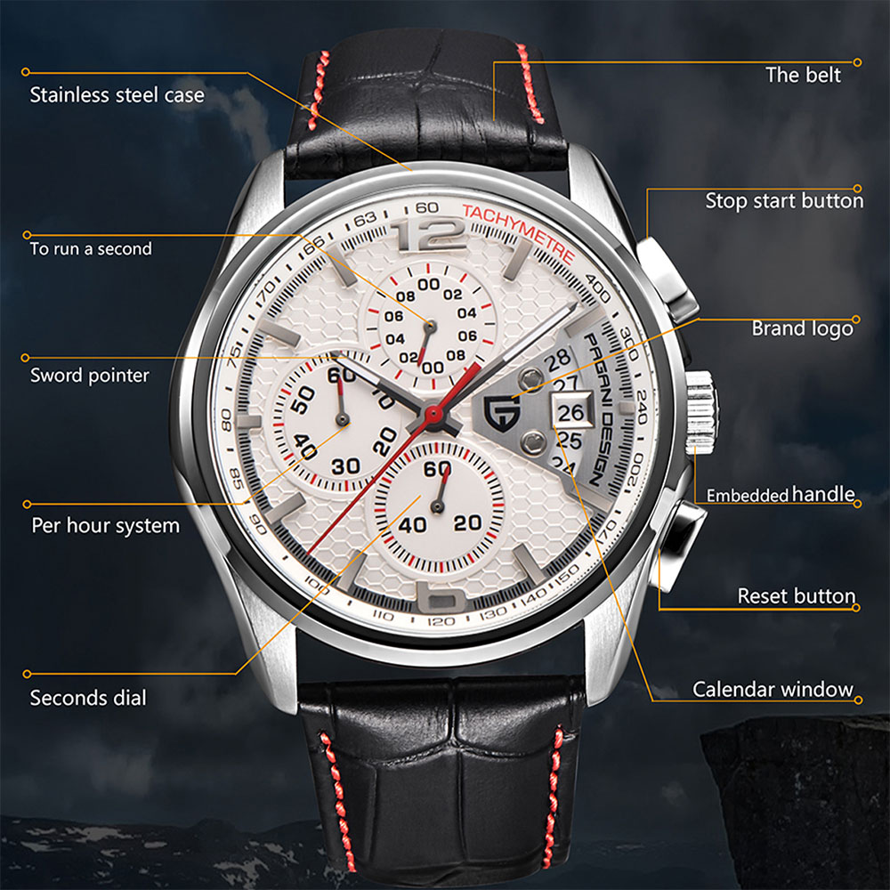 Men'S Accessories Watches - PAGANI DESIGN New PD-3306 Chronograph Men