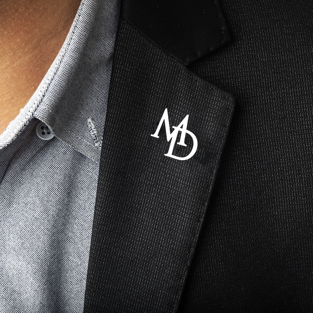 Men Accessories Brooch - Tangula Custom Initials Brooch For Groom