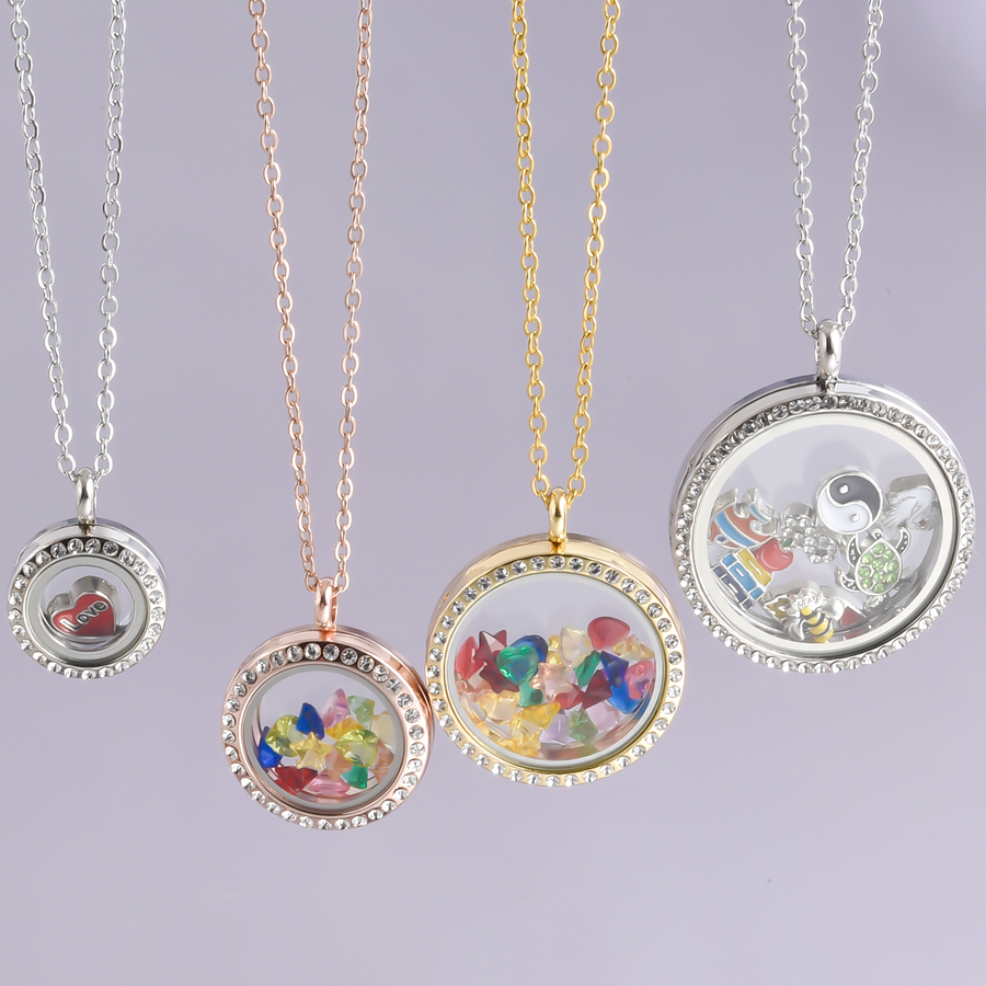 Alloy Round Shiny Rhinestone G - Men Accessories Locket ulasan dan harga