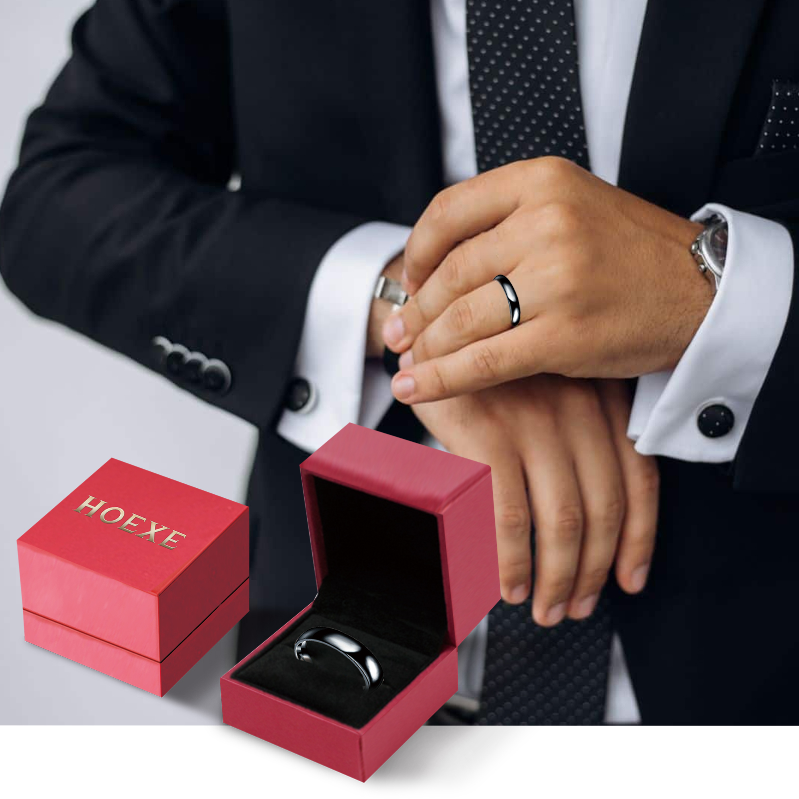 Hoexe Obsidian Ring Stainless  - Men'S Accessories Hand Bands ulasan dan harga
