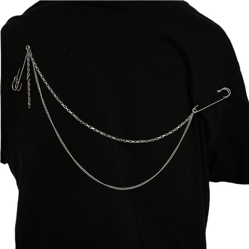 New Punk Double Layered Pants  - Men Accessories Brooch ulasan dan harga