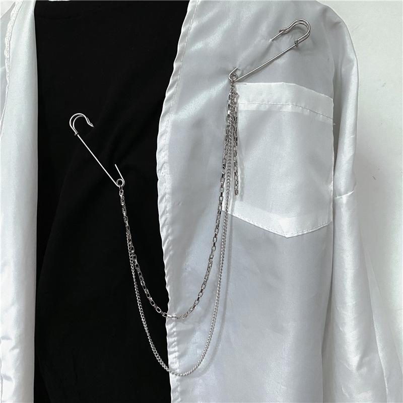 New Punk Double Layered Pants  - Men Accessories Brooch ulasan dan harga