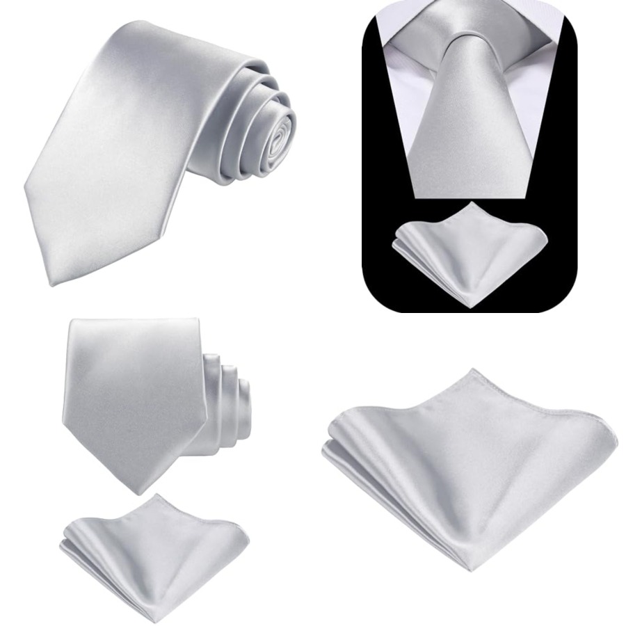 Solid Satin Woven dyed Color F - Neck Tie Set Box ulasan dan harga