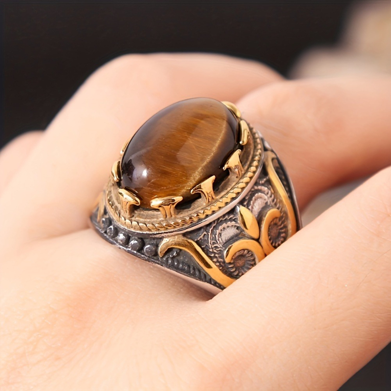 1 Pcs Hand Carved Synthetic Ge - Men'S Accessories Hand Bands ulasan dan harga