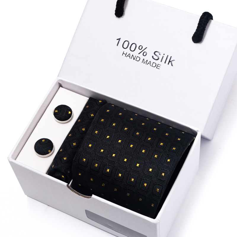 New Men's Flower Polka Dot Mul - Neck Tie Set Box ulasan dan harga