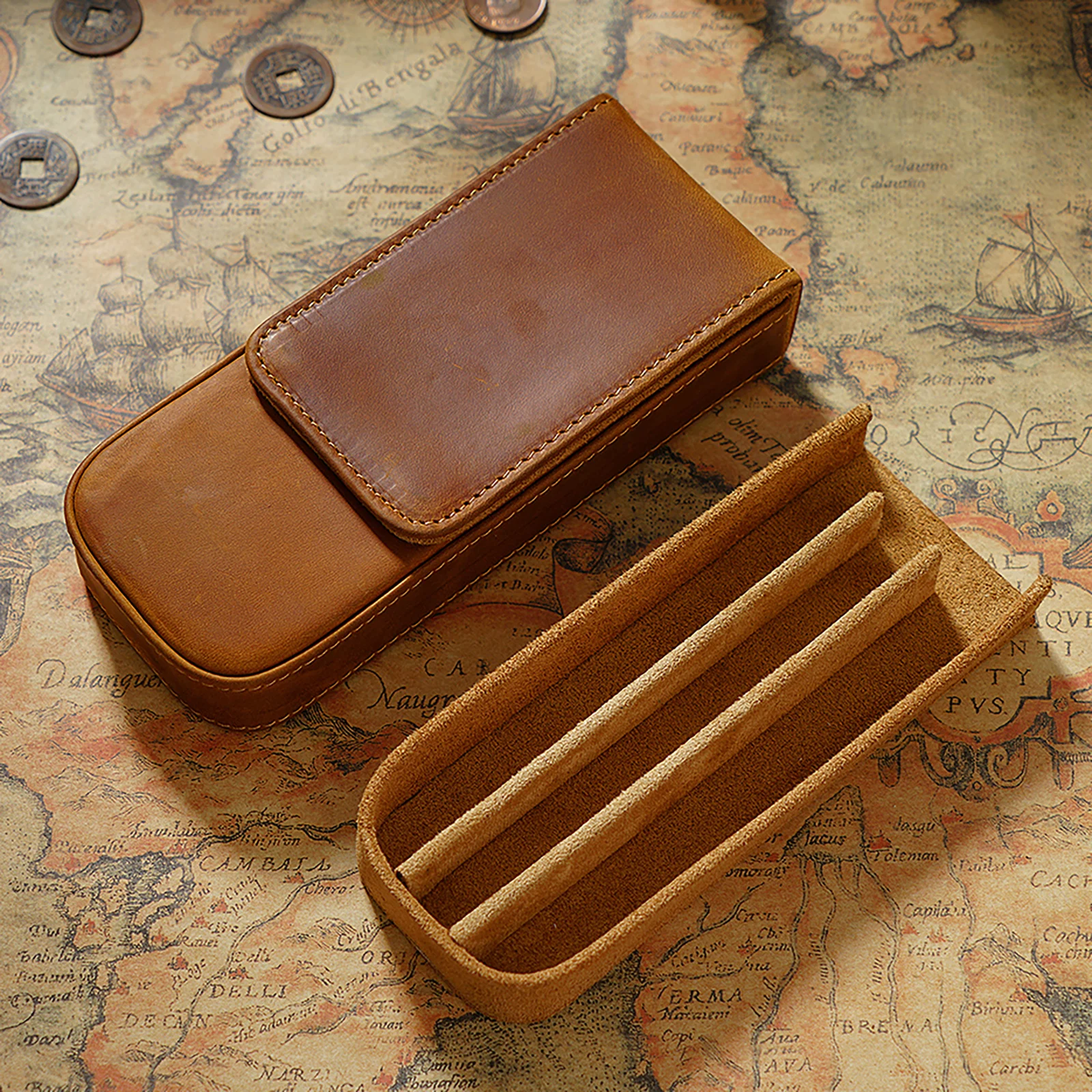 3 Slot Geniue Cowhide Pen Penc - Men Accessories Drawer ulasan dan harga