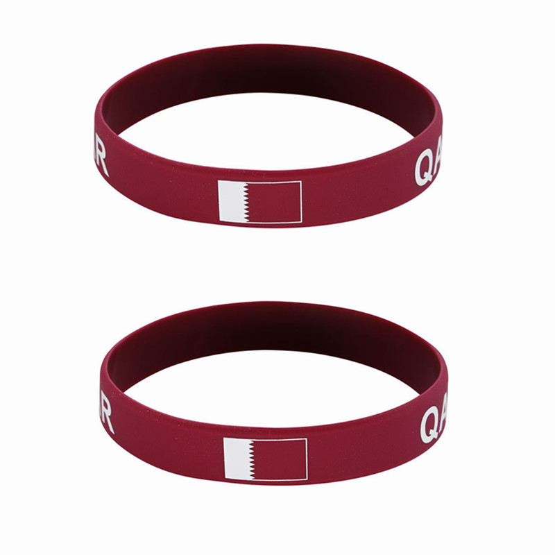2pcs Qatar Flag Silicone Brace - Men Accessories Qatar ulasan dan harga