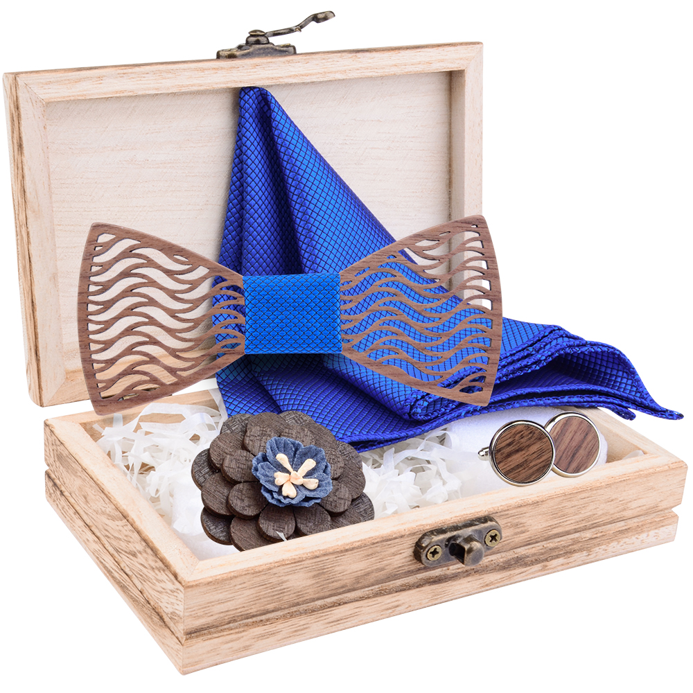 Flral Mens Wood Bow Tie Set Me - Neck Tie Set Box ulasan dan harga