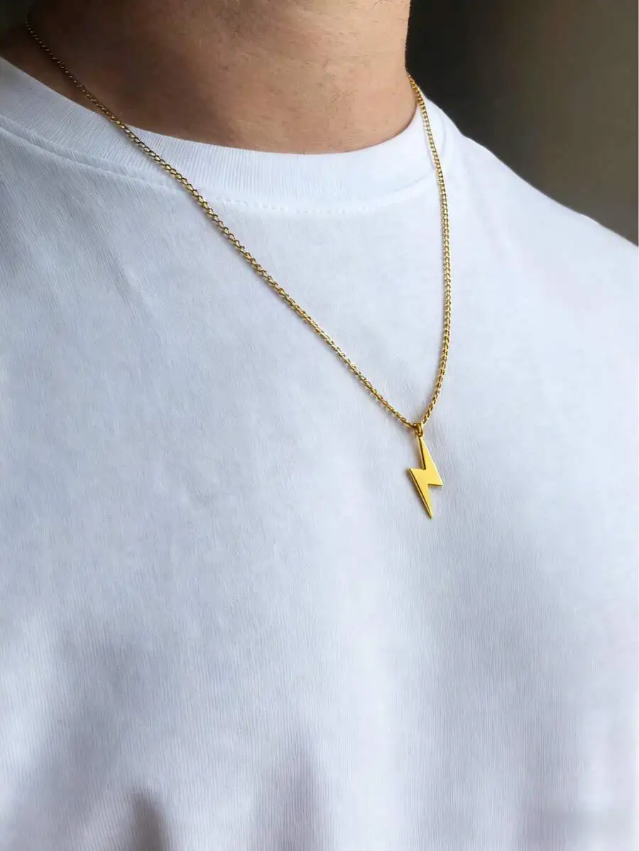 Stainless Steel Lightning Bolt - Men'S Accessories For Christmas ulasan dan harga