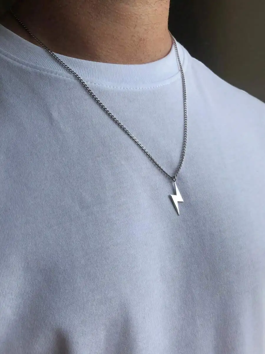 Stainless Steel Lightning Bolt - Men'S Accessories For Christmas ulasan dan harga