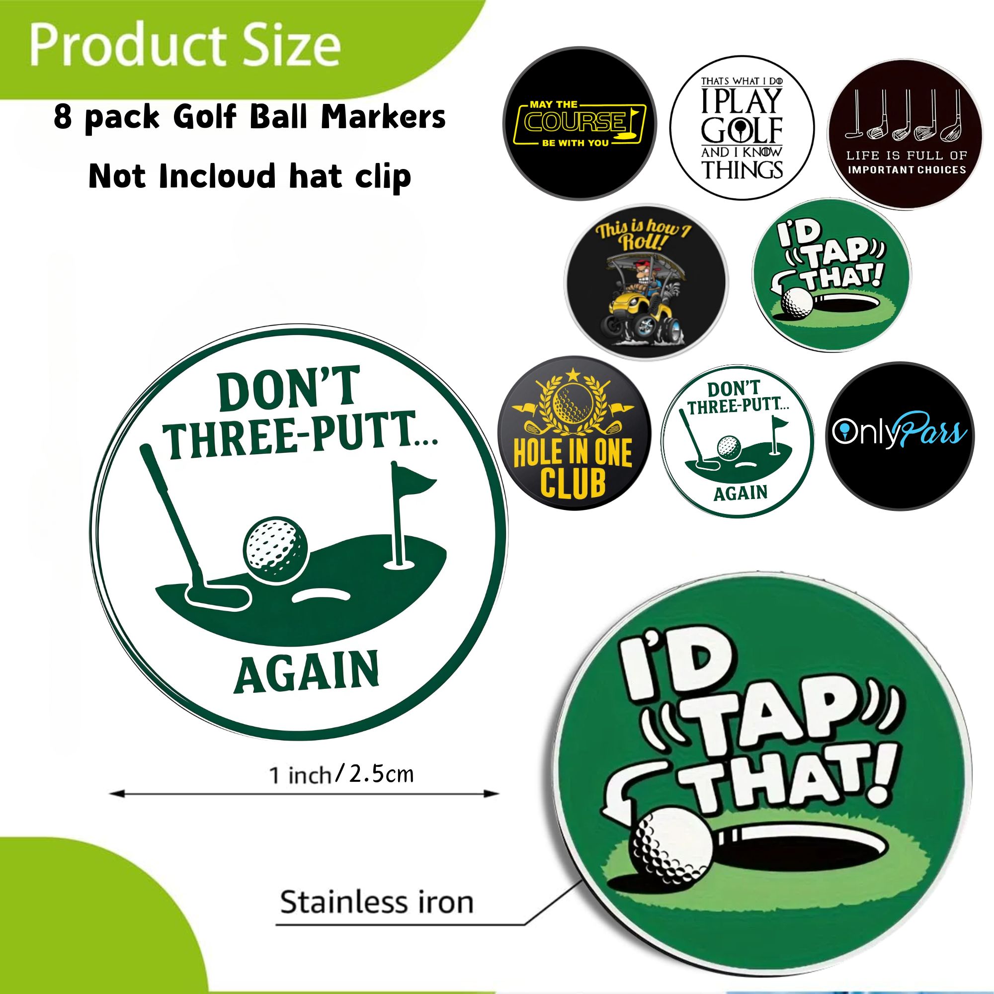 8 counts Golf Ball Marker Sets - Men'S Accessories Golf ulasan dan harga