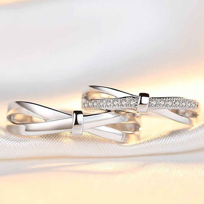 Romantic Bowknot Couple Rings  - Men'S Accessories Hand Bands ulasan dan harga