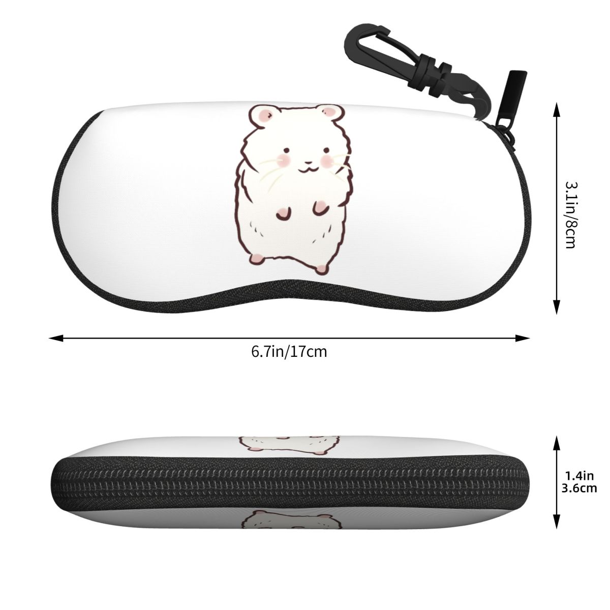 Cute Hamster Drawing Shell Gla - Men Accessories Drawing ulasan dan harga