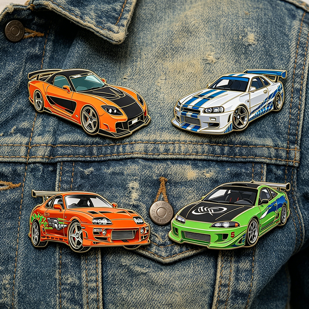 4pcs The Fast and the Furious  - Men Accessories Brooch ulasan dan harga