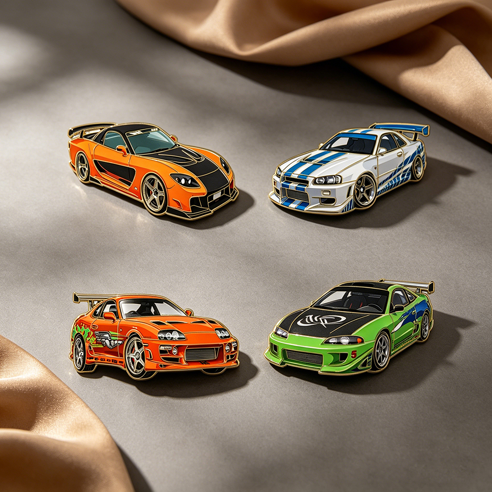 4pcs The Fast and the Furious  - Men Accessories Brooch ulasan dan harga