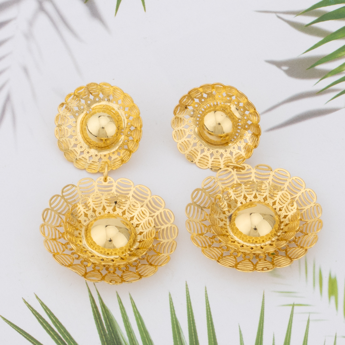 24K Gold Flower Jewelry Set fo - Men Accessories In Dubai ulasan dan harga