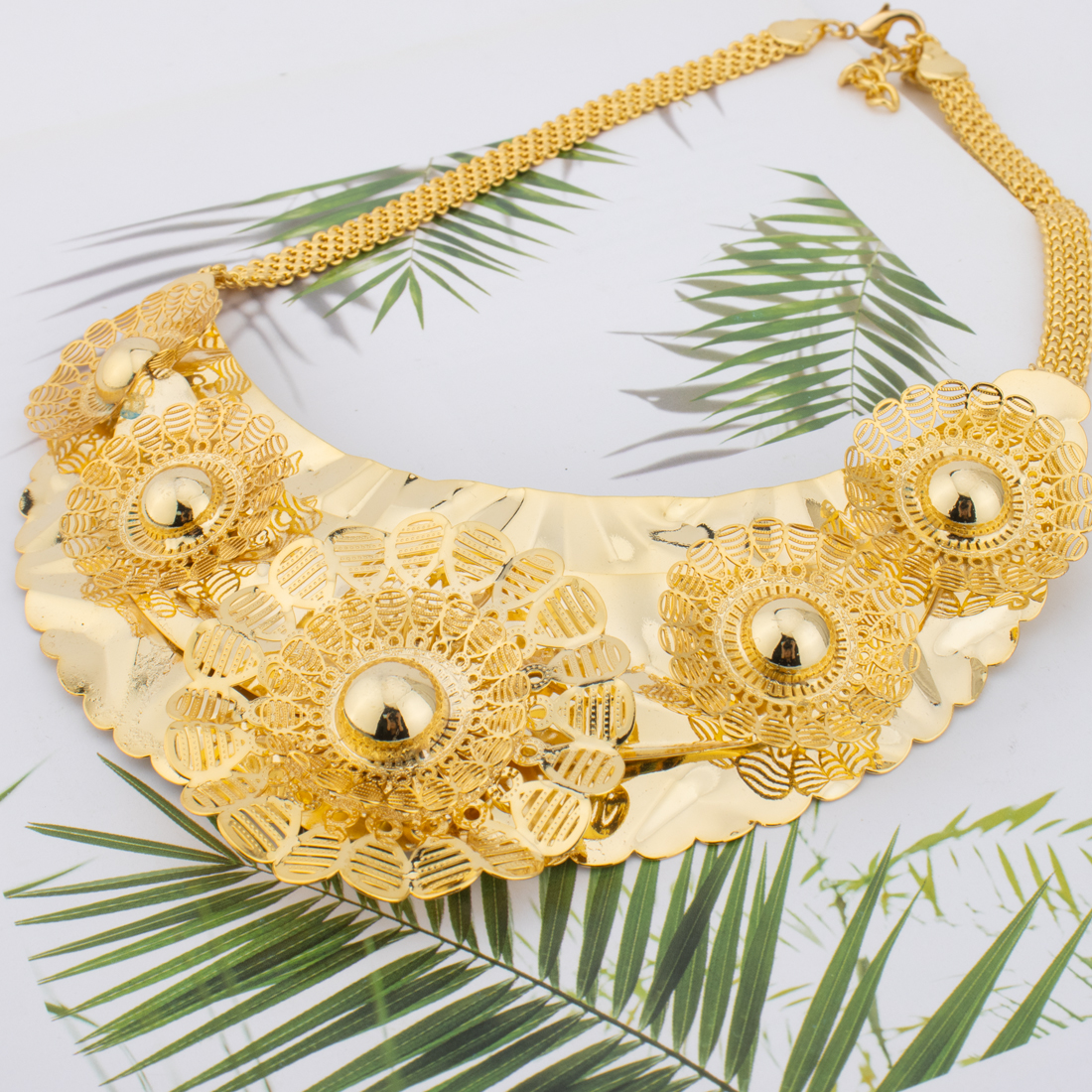24K Gold Flower Jewelry Set fo - Men Accessories In Dubai ulasan dan harga