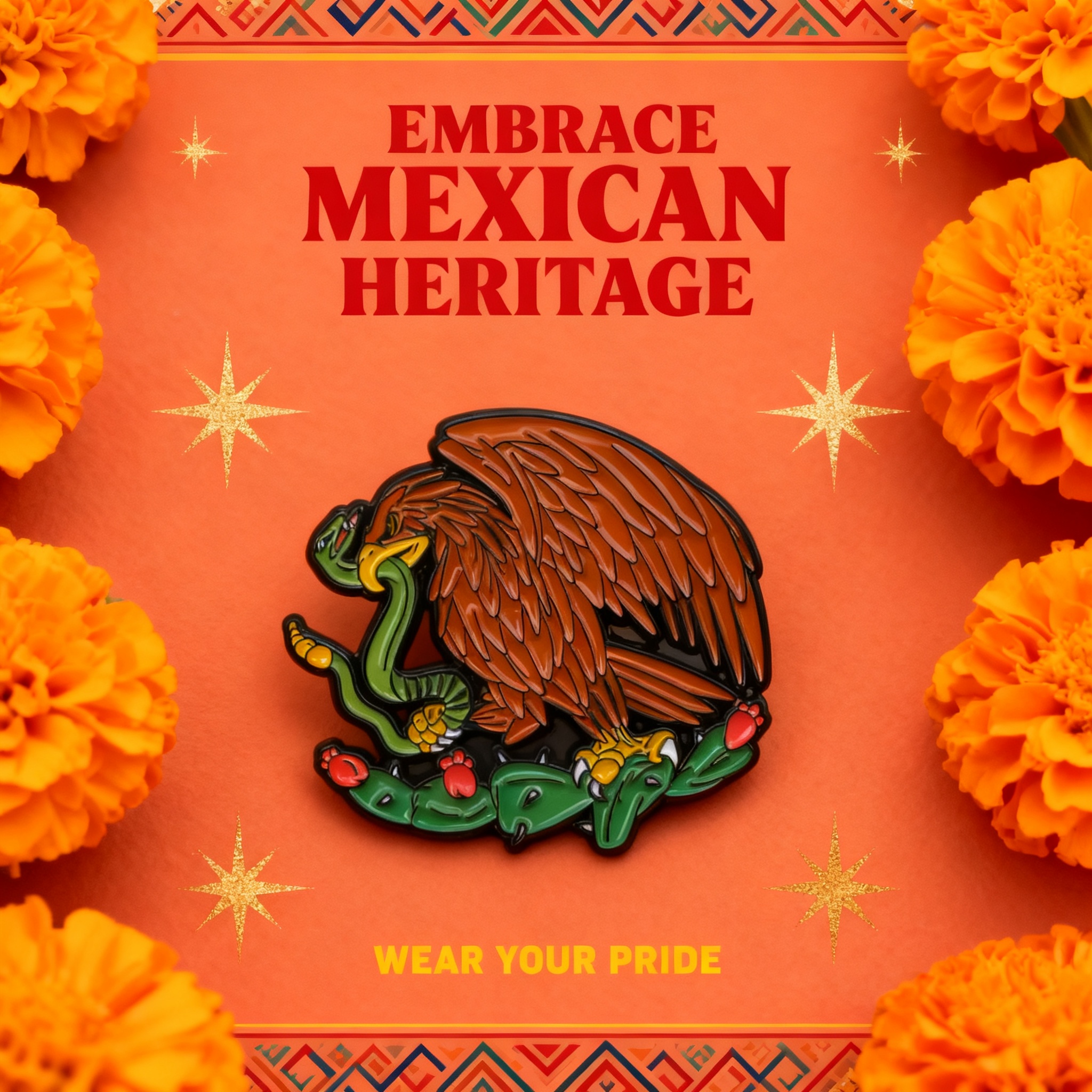 Mexican Eagle Enamel Pin Mexic - Men Accessories Brooch ulasan dan harga