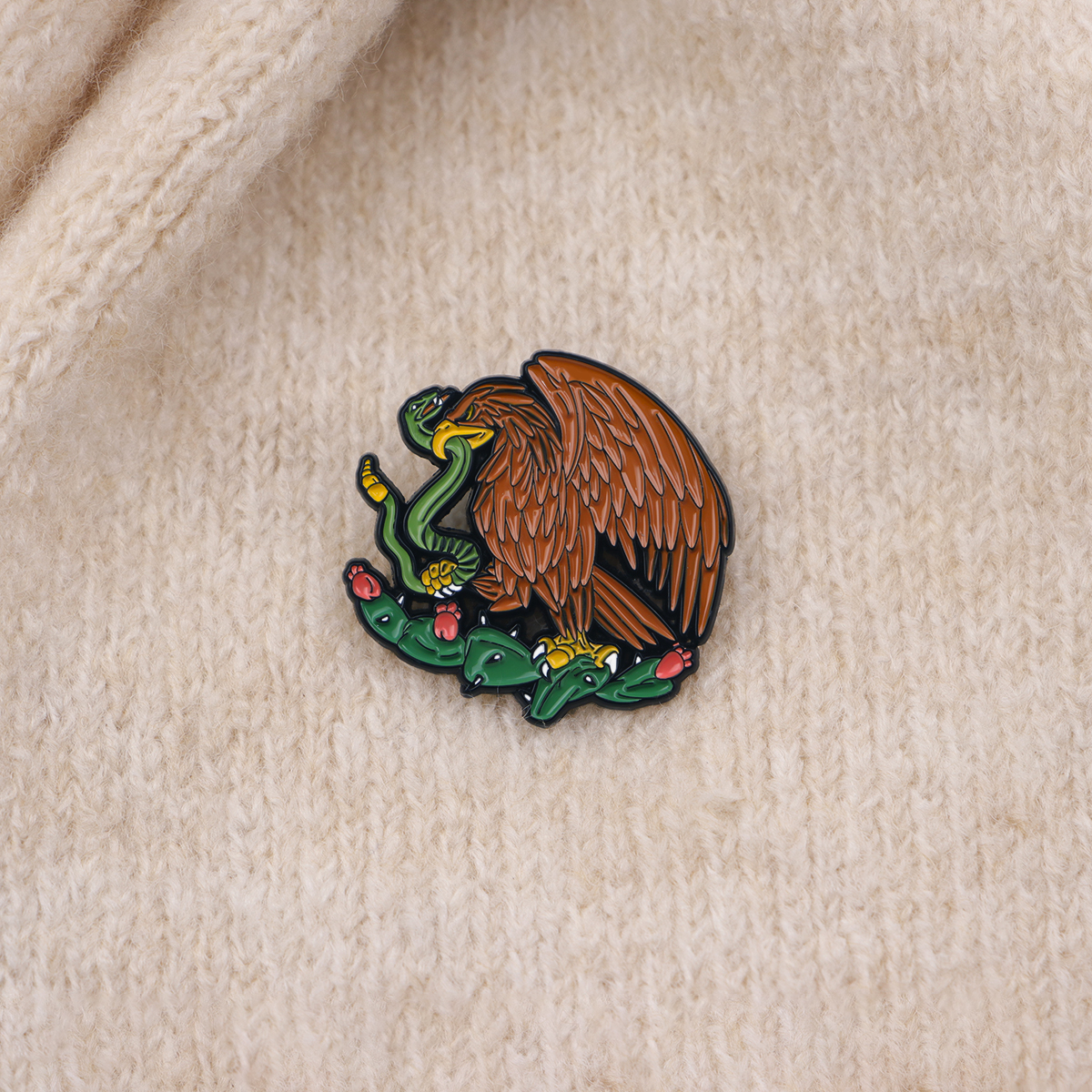 Mexican Eagle Enamel Pin Mexic - Men Accessories Brooch ulasan dan harga