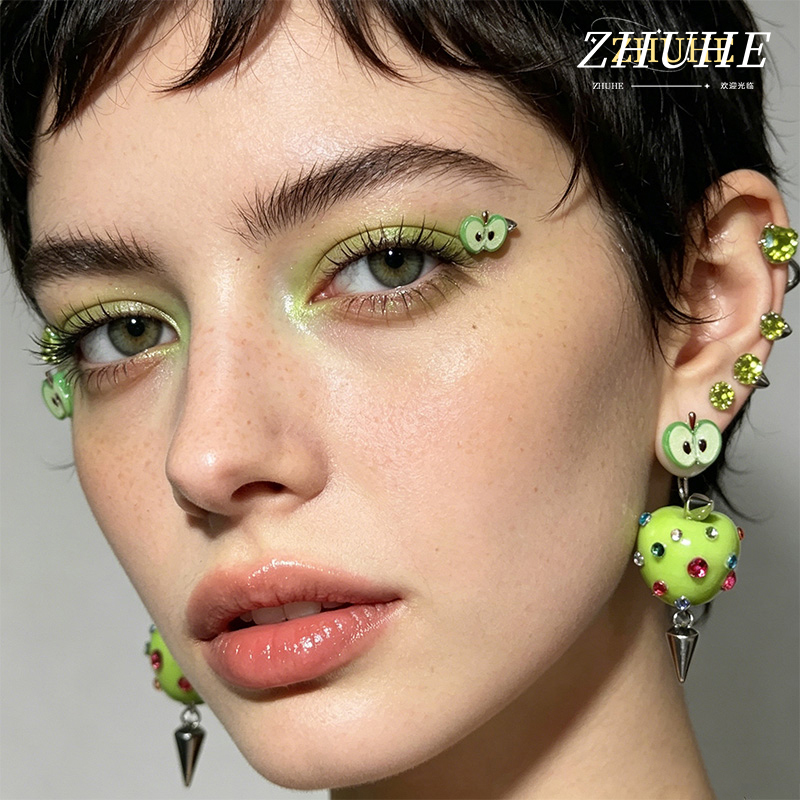 Novelty Green Apple Copper Ear - Men Accessories Aesthetic ulasan dan harga