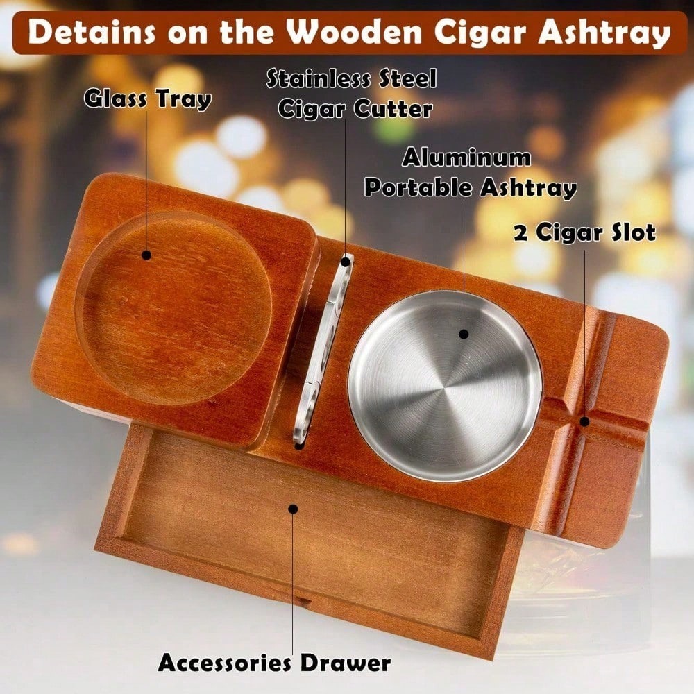 Cigar Ashtray Coaster Whiskey  - Men Accessories Drawer ulasan dan harga