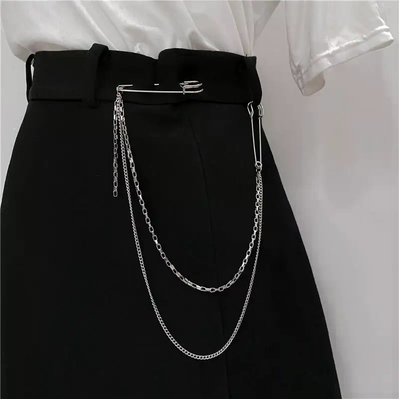 New Punk Double Layered Pants  - Men Accessories Brooch ulasan dan harga
