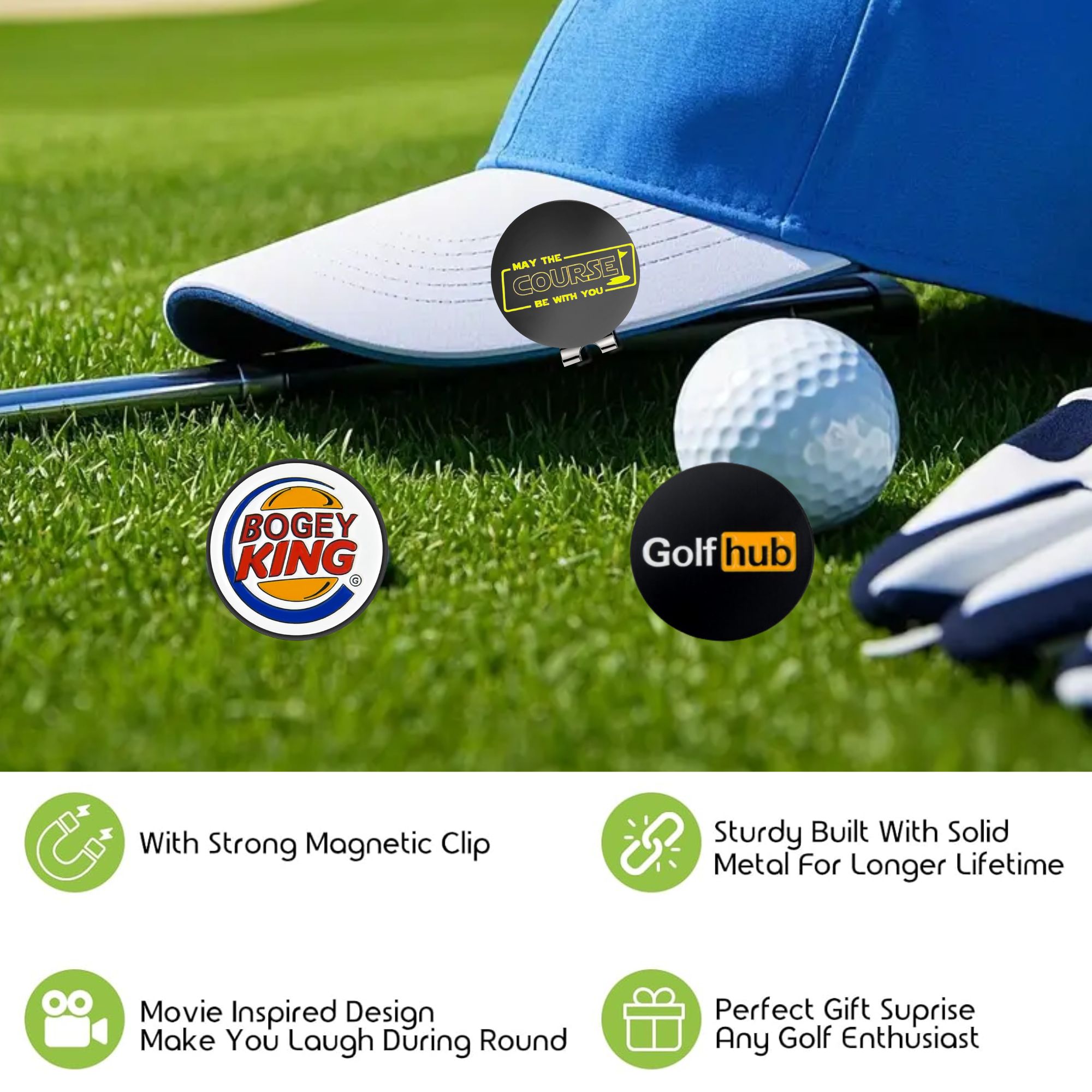 3 Pcs Funny Golf Ball Markers  - Men'S Accessories Golf ulasan dan harga