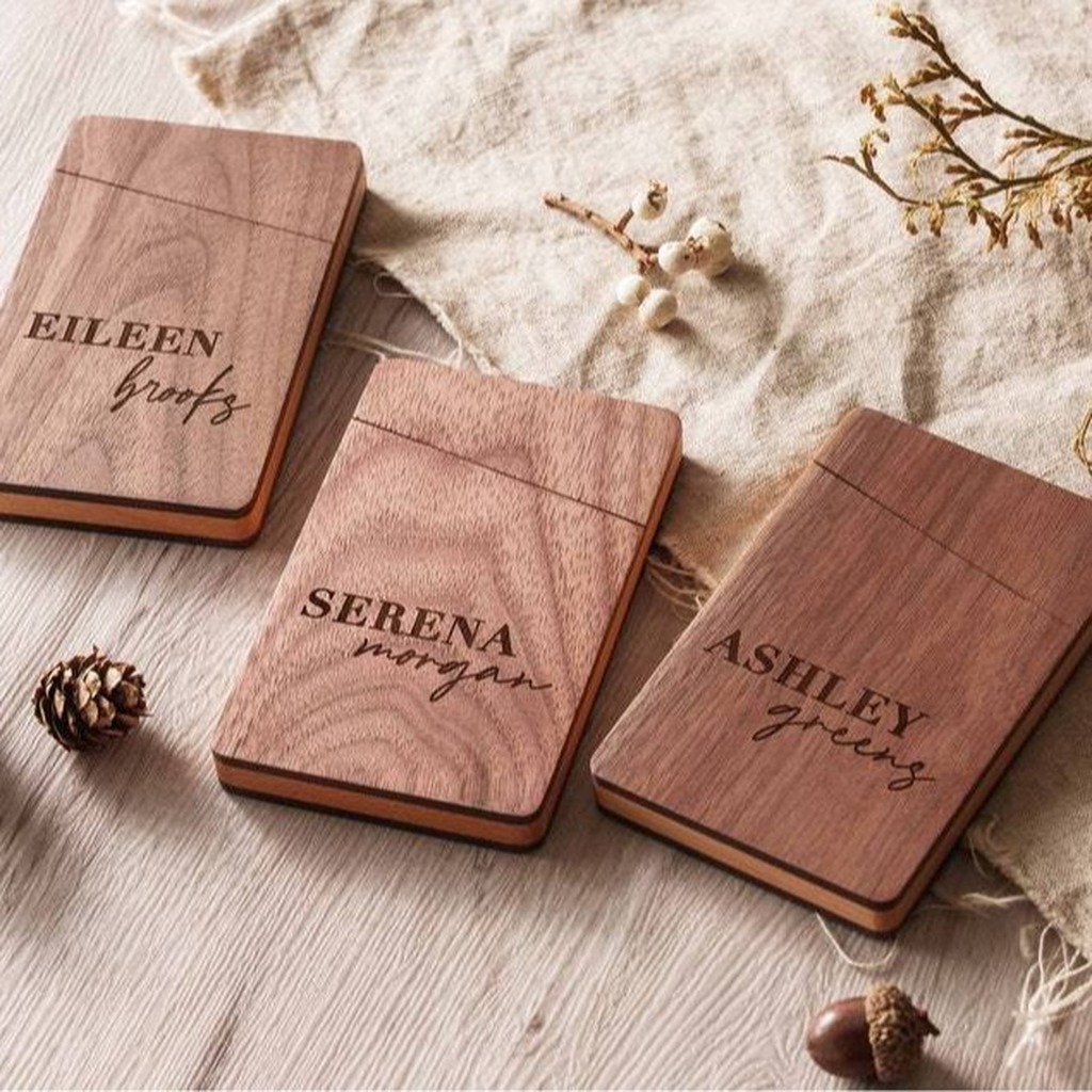 Business Card Holder Wooden Of - Men'S Accessories Holder ulasan dan harga