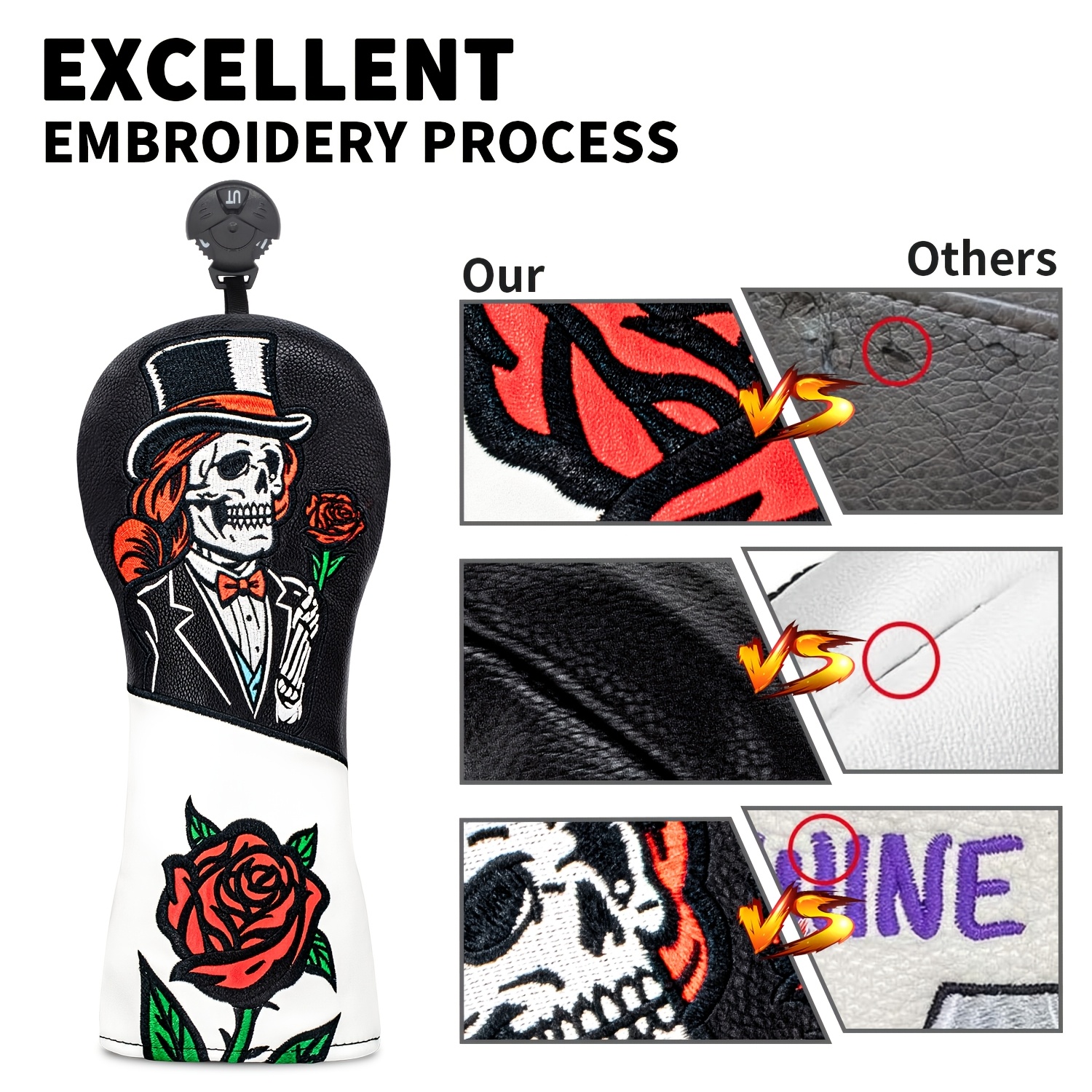 1pc/3pcs Top Hat Skull Rose Pa - Men'S Accessories Golf ulasan dan harga