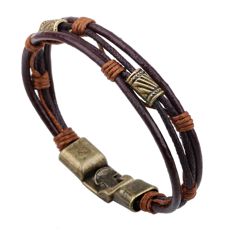 22cm Three Layers Leather Brac - Men'S Accessories Hand Bands ulasan dan harga