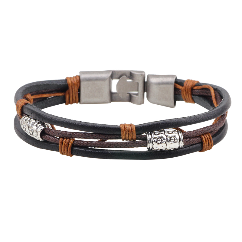22cm Three Layers Leather Brac - Men'S Accessories Hand Bands ulasan dan harga