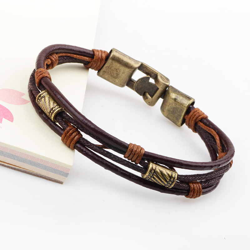 22cm Three Layers Leather Brac - Men'S Accessories Hand Bands ulasan dan harga